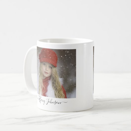 シンプル写真の書道スクリプト名Personal Mag コーヒーマグカップ (正面左)