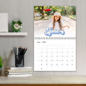 シンプル写真の月クールレトロタイポグラフィカラフル カレンダー