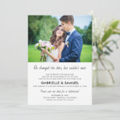 シンプル写真の結婚お祝い日付の保存 案内状 (スタンド正面)