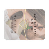 シンプル写真の結婚式が日付を救う マグネット (横)