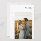 シンプル写真の結婚式の招待 | ミニマモダンリスト 招待状 (正面)