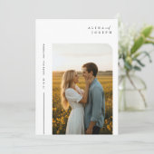 シンプル写真の結婚式の招待 | ミニマモダンリスト 招待状 (スタンド正面)