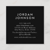 シンプル写真の編集可能な色を追加するミニマル スクエア名刺 (裏面)