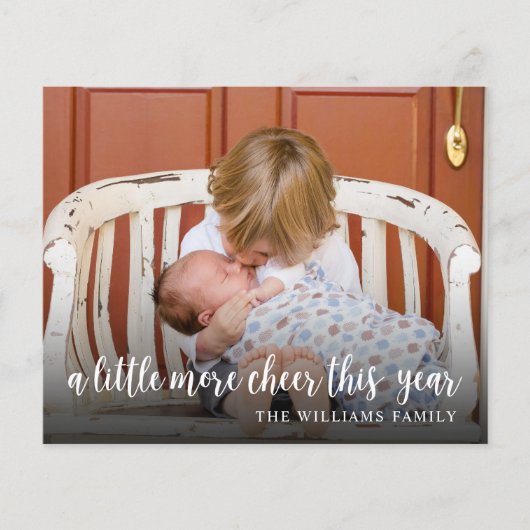 シンプル写真の誕生のお知らせクリスマスカード (正面)