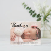 シンプル写真の誕生のお知らせ ポストカード (スタンド正面)