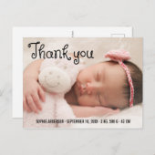シンプル写真の誕生のお知らせ ポストカード (正面/裏面)