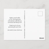 シンプル写真の誕生のお知らせ ポストカード (裏面)