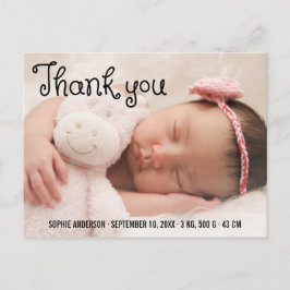 シンプル写真の誕生のお知らせ ポストカード