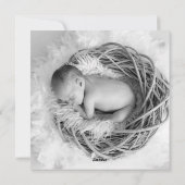 シンプル写真の誕生発表をブロック シーズンカード (裏面)