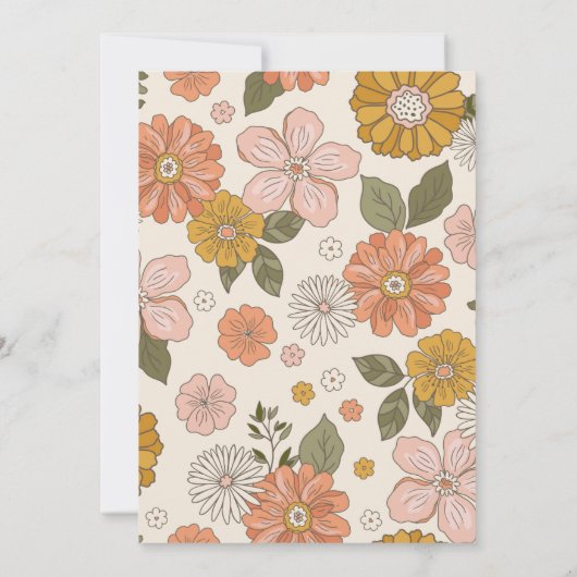 シンプル写真の誕生発表 |女の子誕生 招待状 (裏面)