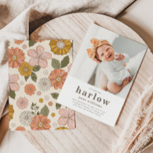 シンプル写真の誕生発表 |女の子誕生