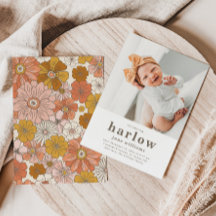 シンプル写真の誕生発表 |女の子誕生