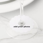 シンプル写真の追加カスタム ワイングラスタグ (クローズアップ)