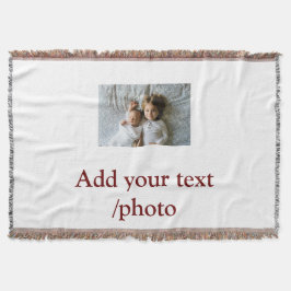 シンプル写真の追加ミニマル文字クリスマス スローブランケット