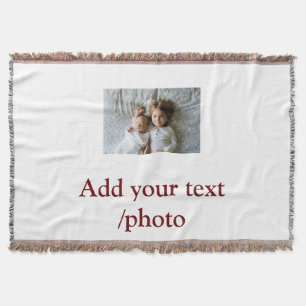シンプル写真の追加ミニマル文字クリスマス スローブランケット