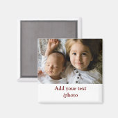 シンプル写真の追加ミニマル文字クリスマス マグネット (正面/裏面)