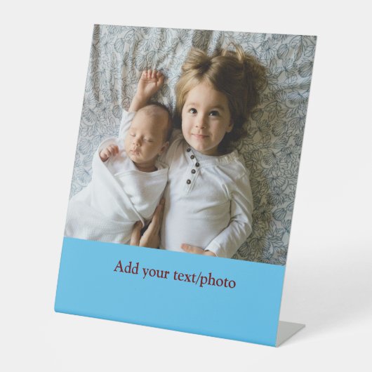 シンプル写真の追加ミニマル文字クリスマス 台座サイン (正面)