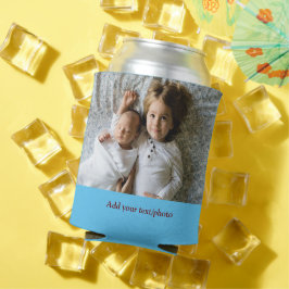 シンプル写真の追加ミニマル文字クリスマス 缶クーラー