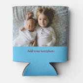 シンプル写真の追加ミニマル文字クリスマス 缶クーラー (正面)