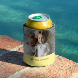 シンプル写真の追加ミニマル文字クリスマスC 缶クーラー