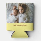 シンプル写真の追加ミニマル文字クリスマスC 缶クーラー (正面)