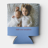 シンプル写真の追加ミニマル文字クリスマスC 缶クーラー (正面)