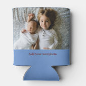 シンプル写真の追加ミニマル文字クリスマスC 缶クーラー (裏面)