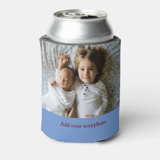 シンプル写真の追加ミニマル文字クリスマスC 缶クーラー (缶裏面)