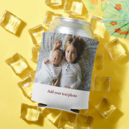 シンプル写真の追加ミニマル文字クリスマスC 缶クーラー