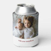 シンプル写真の追加ミニマル文字クリスマスC 缶クーラー (缶正面)