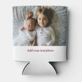 シンプル写真の追加ミニマル文字クリスマスC 缶クーラー (正面)