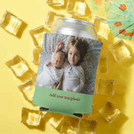 シンプル写真の追加ミニマル文字クリスマスC 缶クーラー