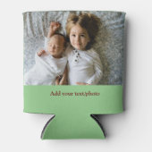 シンプル写真の追加ミニマル文字クリスマスC 缶クーラー (正面)