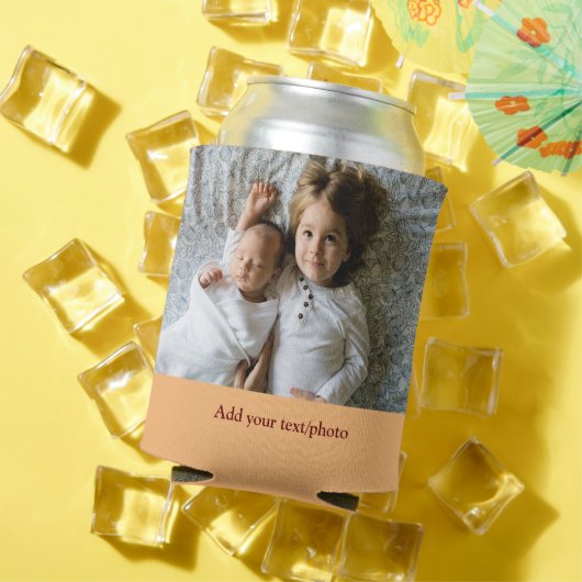 シンプル写真の追加ミニマル文字クリスマスC 缶クーラー (インサイチュ 夏)