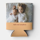 シンプル写真の追加ミニマル文字クリスマスC 缶クーラー (正面)