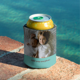 シンプル写真の追加ミニマル文字クリスマスC 缶クーラー