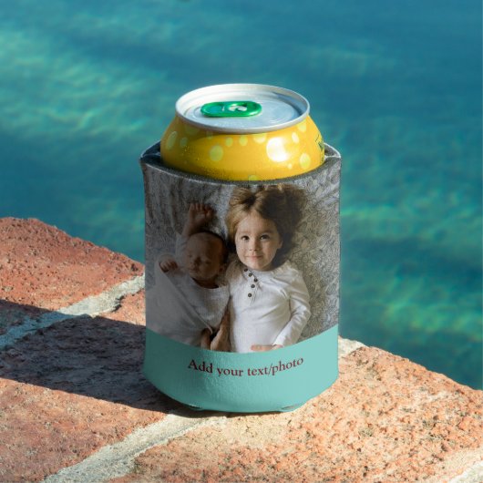 シンプル写真の追加ミニマル文字クリスマスC 缶クーラー (インサイチュ プール)