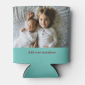 シンプル写真の追加ミニマル文字クリスマスC 缶クーラー (正面)