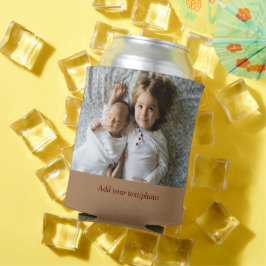 シンプル写真の追加ミニマル文字クリスマスC 缶クーラー