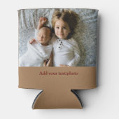 シンプル写真の追加ミニマル文字クリスマスC 缶クーラー (正面)