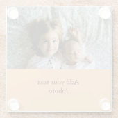 シンプル写真の追加ミニマル文字CHRISTMAS S ガラスコースター (裏面)