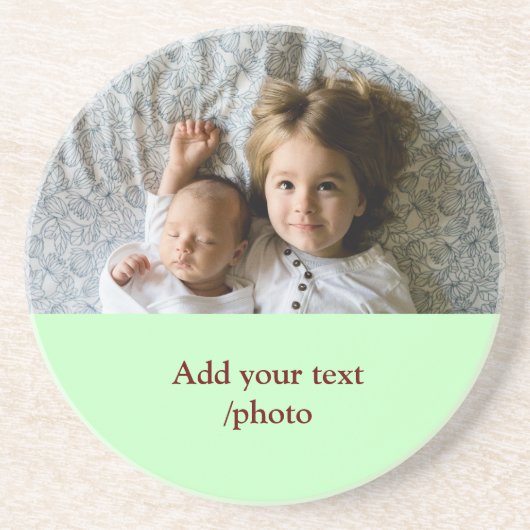 シンプル写真の追加ミニマル文字CHRISTMAS S コースター (正面)