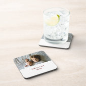 シンプル写真の追加ミニマル文字CHRISTMAS S コースター (右側)