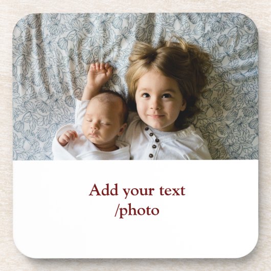 シンプル写真の追加ミニマル文字CHRISTMAS S コースター (正面)