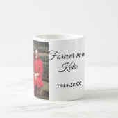 シンプル写真の追加文字メモリアル記念 コーヒーマグカップ (中央)