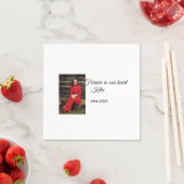 シンプル写真の追加文字メモリアル記念 スタンダードカクテルナプキン (インサイチュ)