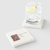 シンプル写真の追加文字メモリアル記念 ストーンコースター (横)