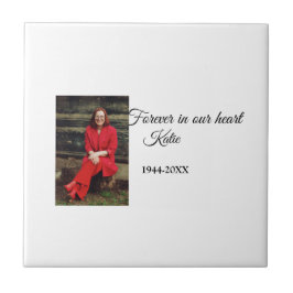 シンプル写真の追加文字メモリアル記念 タイル