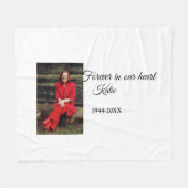 シンプル写真の追加文字メモリアル記念 フリースブランケット (正面(横))