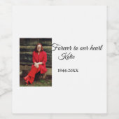 シンプル写真の追加文字メモリアル記念 ワインラベル (シングルラベル)